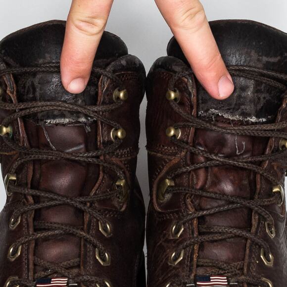 Chippewa Mens Boots Leather Waterproof Workwear Chip-A-Tex Lace Up Brown 12 D - Picture 7 of 8